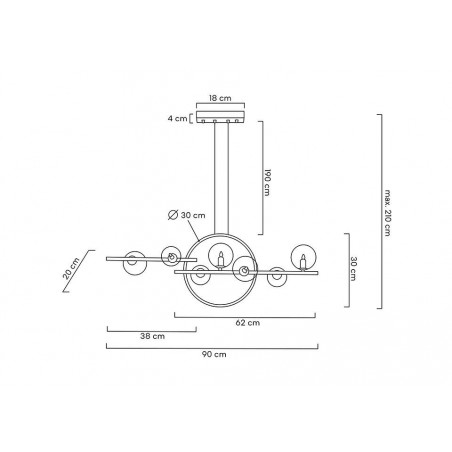 MSE010100346 MOOSEE lampa wisząca ALURE LINE TWIN 90 czarna