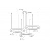 MSE0000608080 Lampa wisząca RING 60 + 80 + 80 złota na jednej podsufitce