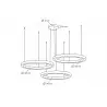 MSE0000608080 Lampa wisząca RING 60 + 80 + 80 złota na jednej podsufitce