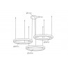 MSE0000606060 Lampa wisząca RING 60 + 60 + 60 złota na jednej podsufitce