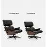KH1501100107 Fotel LOUNGE HM XL czarny / orzech z podnóżkiem