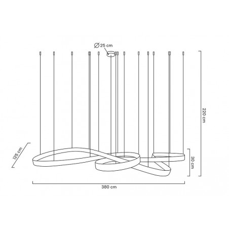 MSE1501100200 MOOSEE lampa wisząca WAVE 380 chrom