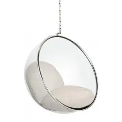 JH200.56 VELVET Fotel wiszący BUBBLE VELVET poduszka beżowa