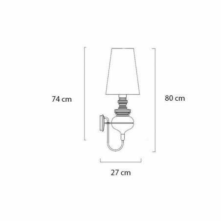 1018W2.CHROM Lampa ścienna QUEEN WALL 23 chromowana