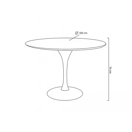 GT-09R.120 Stół TULIP PREMIUM 120 biały - MDF, metal