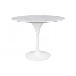 GT-09M.FI100 Stół TULIP MARBLE 100 CARRARA biały - blat okrągły marmurowy, metal