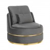 S4491 STONE VELVET RICHMOND fotel obrotowy KYLIE STONE VELVET ciemny szary, podstawa złota