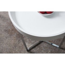 36715 INVICTA stolik MODULAR 40 biały - podstawa chromowana