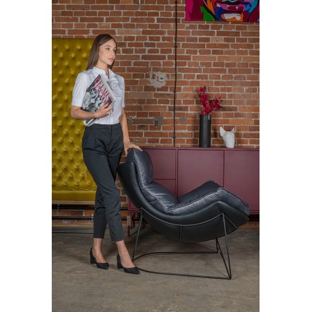 MSE011000302.V23 Fotel OTILIA STAND VELVET ciemny  szary welur