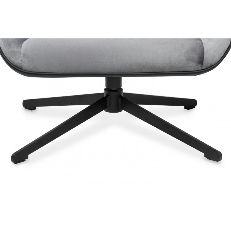 MSE011000309.V23E43 Fotel obrotowy VITA VELVET ciemny szary welur,  ekoskóra czarna