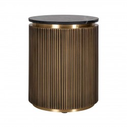 7573 RICHMOND stolik IRONVILLE 50 cm - marmur, metal, MDF, sklejka brzozowa