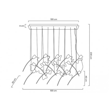MSE1501100169 MOOSEE lampa wisząca TULIPPE 14 LINE  złota