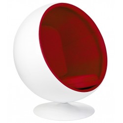 JH-066.CZERWONY Fotel BALL biało-czerwony - włókno szklane
