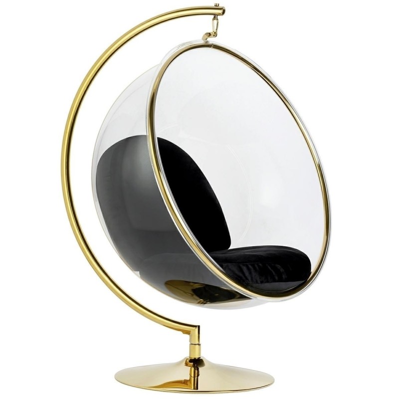 JH200-1.BLACK.VELVET Fotel BUBBLE STAND GOLD VELVET poduszka czarna JH200-1.BLACK.VELVET Fotel BUBBLE STAND GOLD VELVET poduszka czarna