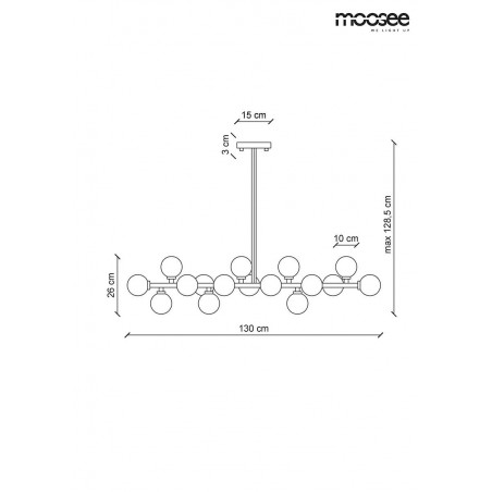MSE010100117 MOOSEE lampa wisząca COSMO LEVEL M - czarna, złota