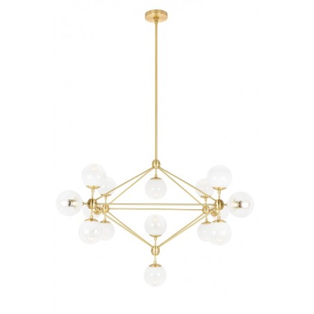 MD10230G-15.BRASS Lampa wisząca PLANETARIO 15 GOLD złota - klosze szronione