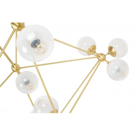 MD10230G-15.BRASS Lampa wisząca PLANETARIO 15 GOLD złota - klosze szronione