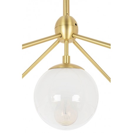 MD10230G-15.BRASS Lampa wisząca PLANETARIO 15 GOLD złota - klosze szronione