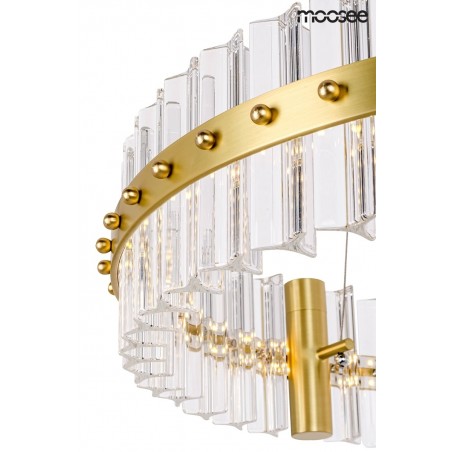 MSE010100165 MOOSEE lampa wisząca SATURNUS 47 złota - LED, kryształ, stal szczotkowana