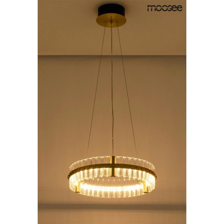 MSE010100165 MOOSEE lampa wisząca SATURNUS 47 złota - LED, kryształ, stal szczotkowana