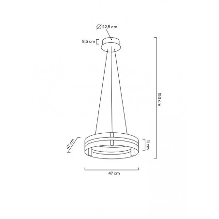 MSE010100165 MOOSEE lampa wisząca SATURNUS 47 złota - LED, kryształ, stal szczotkowana