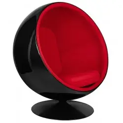 JH-066.BLACK.RED Fotel BALL BLACK czerwony