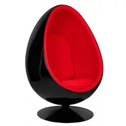 JH-069.BLACK.RED Fotel OVALIA BLACK czerwony