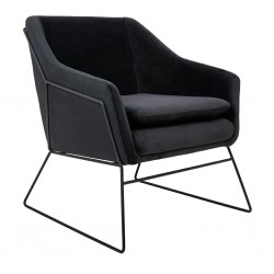 MSE011000308.V41 Fotel EMMA VELVET czarny welur - podstawa czarna