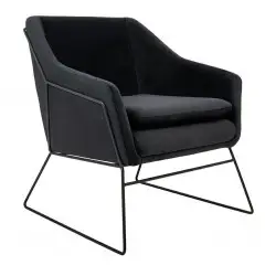 MSE011000308.V41 Fotel EMMA VELVET czarny welur - podstawa czarna