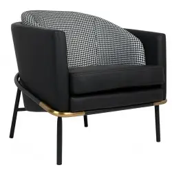 MSE011000330 Fotel GUBI czarny PU / pepitka