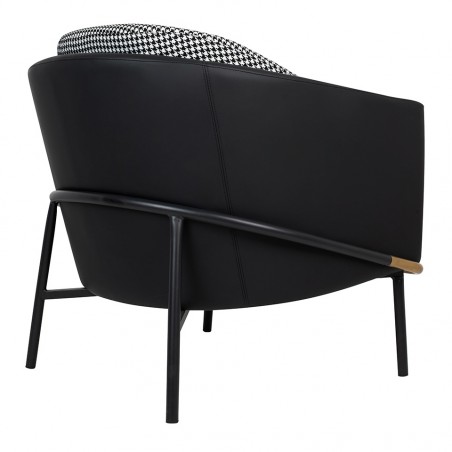 MSE011000330 Fotel GUBI czarny PU / pepitka