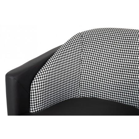 MSE011000330 Fotel GUBI czarny PU / pepitka