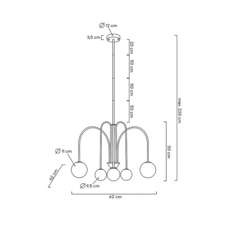 MSE010100318 MOOSEE lampa wisząca NERI złota