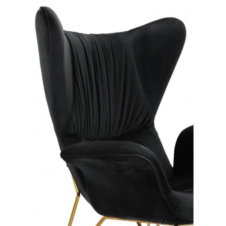 KH1501100191 Fotel SHRIMP VELVET czarny - podstawa złota