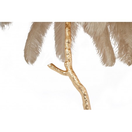 MSE1501100418 Lampa podłogowa TIFFANY 175 beżowa  mosiądz / naturalne pióra