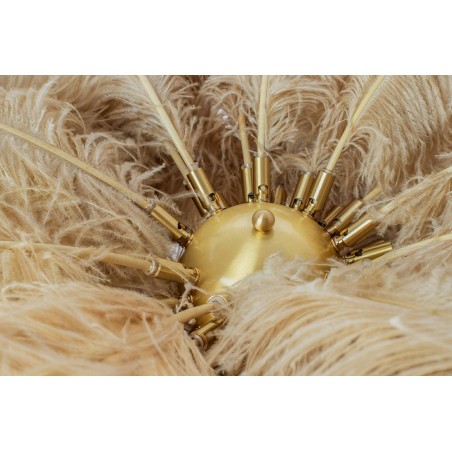 MSE1501100418 Lampa podłogowa TIFFANY 175 beżowa  mosiądz / naturalne pióra