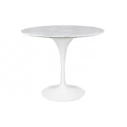 GT-09M.FI90 Stół TULIP MARBLE 90 CARRARA biały - blat okrągły marmurowy, metal