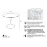 GT-09M.FI90 Stół TULIP MARBLE 90 CARRARA biały - blat okrągły marmurowy, metal