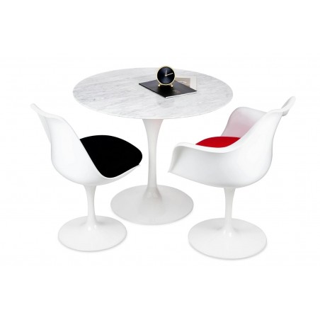 GT-09M.FI90 Stół TULIP MARBLE 90 CARRARA biały - blat okrągły marmurowy, metal