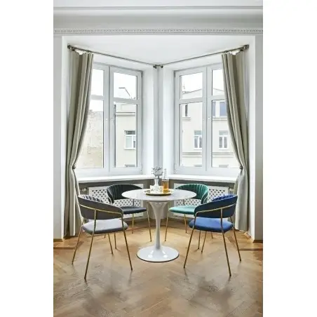 GT-09M.FI90 Stół TULIP MARBLE 90 CARRARA biały - blat okrągły marmurowy, metal