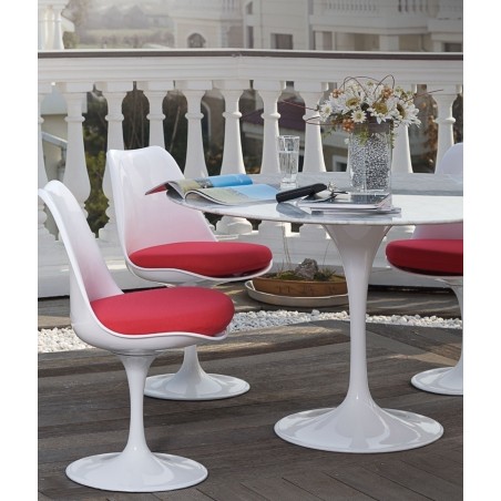 GT-09M.FI90 Stół TULIP MARBLE 90 CARRARA biały - blat okrągły marmurowy, metal