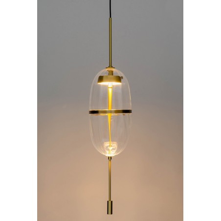 MD12001-1T-200 Lampa wisząca CHAPLIN 200 mosiądz - LED, szkło
