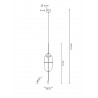 MD12001-1T-200 Lampa wisząca CHAPLIN 200 mosiądz - LED, szkło
