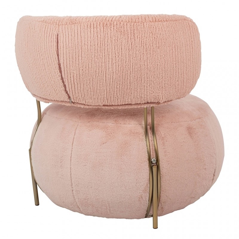 HE510X-3.PECH.PINK Fotel LOW TEDDY PINK różowy