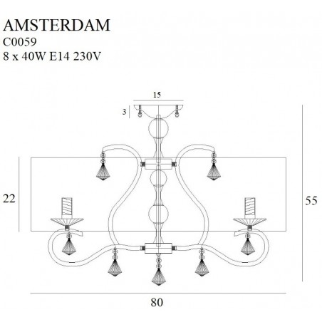MAXLIGHT C0059 PLAFON AMSTERDAM 80 cm