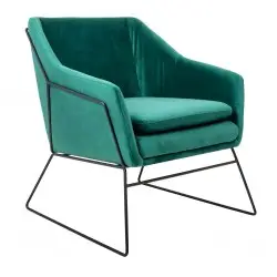 MSE011000308.V35 Fotel EMMA VELVET ciemny zielony welur - podstawa czarna