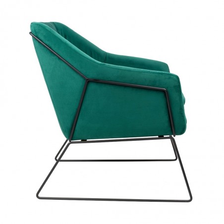 MSE011000308.V35 Fotel EMMA VELVET ciemny zielony welur - podstawa czarna
