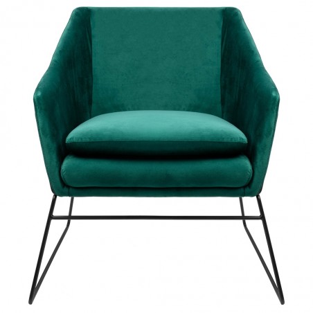 MSE011000308.V35 Fotel EMMA VELVET ciemny zielony welur - podstawa czarna