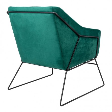 MSE011000308.V35 Fotel EMMA VELVET ciemny zielony welur - podstawa czarna