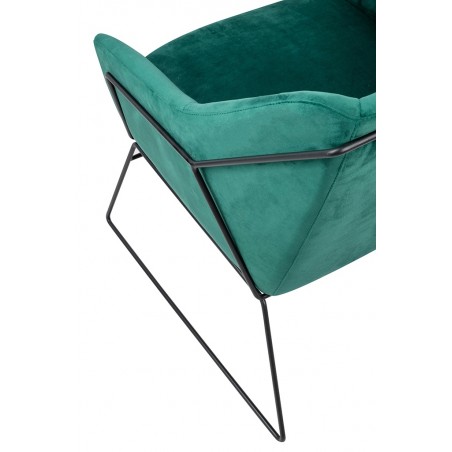 MSE011000308.V35 Fotel EMMA VELVET ciemny zielony welur - podstawa czarna